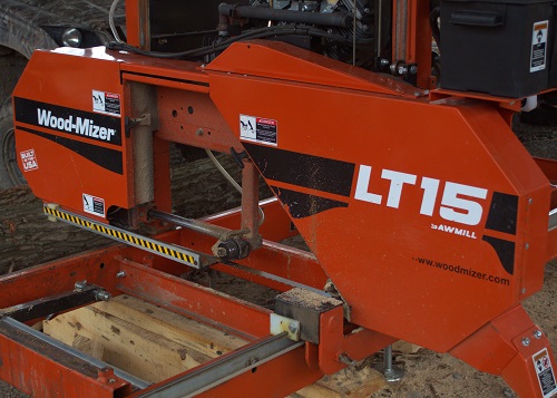 the woodmizer sawmill lt 15 purchased by Bren Chucks Wood at Pioneer Mountain Homestead