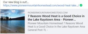 Wood heat at lake raystown blog announcement
