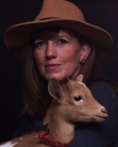 Portrait of Aunt Bee aka Bren and Fawn the goat.