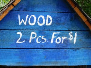 Wood pricing at the wood shed at pioneer mountain homestead