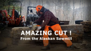 Sawing big logs with the Alaskan sawmill.