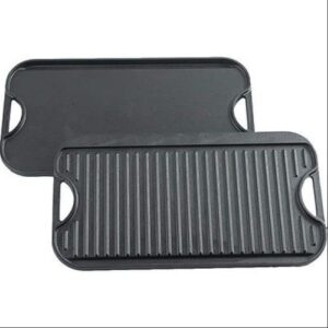 Two sided cast iron griddle.