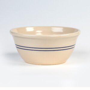 Blue striped stoneware bowl