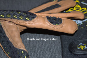 Beekeeping Gloves, Thumb and finger detail