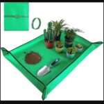 Pale green potting mat