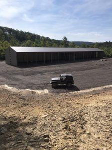 Covered Boat Storage Building nearly complete in this picture.