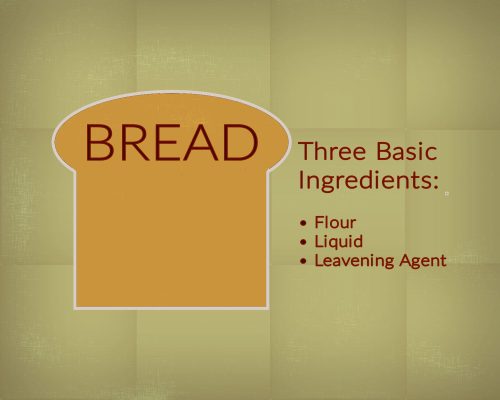 Bread has three basic ingredients